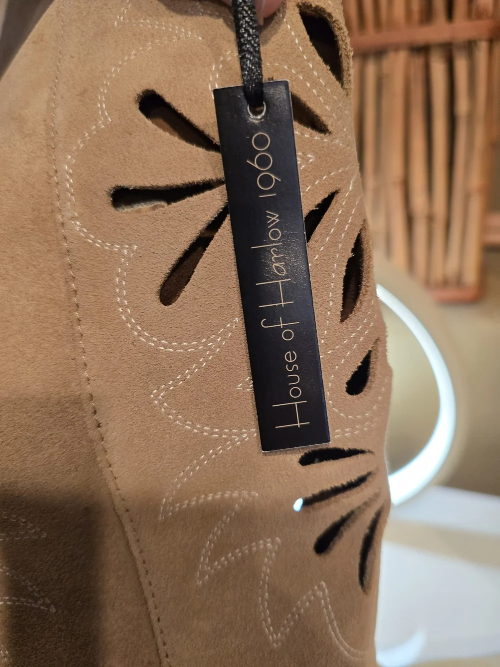 House of Harlow 1960 Tan Suede  Cutout Boots